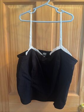 Wild Fable Black Lace Trim Crop Top Tank